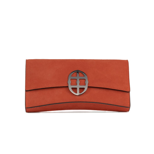 La Tremenda Amaltea Pochette|Colore:Arancio suede - Logo Brunito