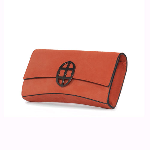 La Tremenda Amaltea Pochette|Colore:Arancio suede - Logo Brunito