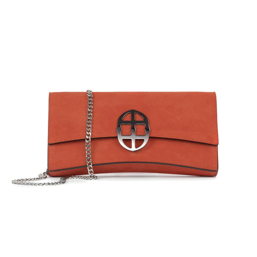 La Tremenda Amaltea Pochette|Colore:Arancio suede - Logo Brunito