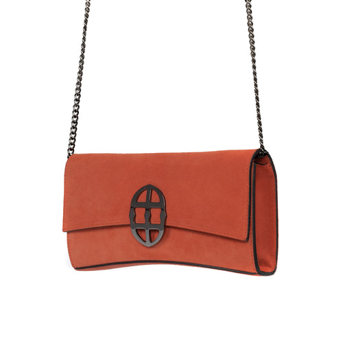 La Tremenda Amaltea Pochette|Colore:Arancio suede - Logo Brunito
