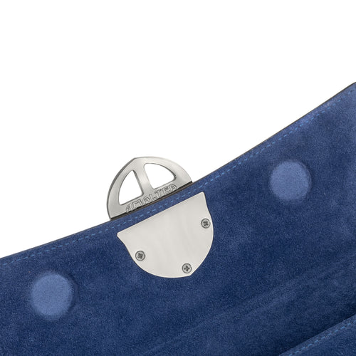 La Tremenda Amaltea Pochette|Colore:Blu suede - Logo Argento