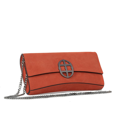 La Tremenda Amaltea Pochette|Colore:Arancio suede - Logo Brunito