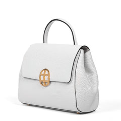 Santa Curvy Amaltea Borsa|Colore:Bianca - Logo Oro