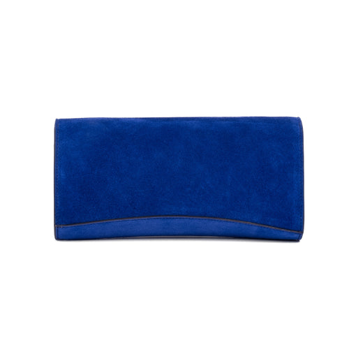 La Tremenda Amaltea Pochette|Colore:Bluette suede - Logo Argento