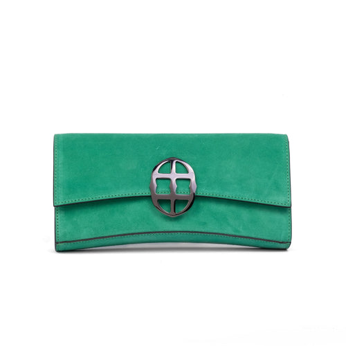 La Tremenda Amaltea Pochette|Colore:Smeraldo suede - Logo Brunito