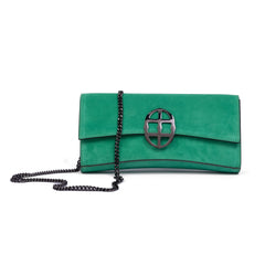  La Tremenda Amaltea Pochette|Colore:Smeraldo suede - Logo Brunito