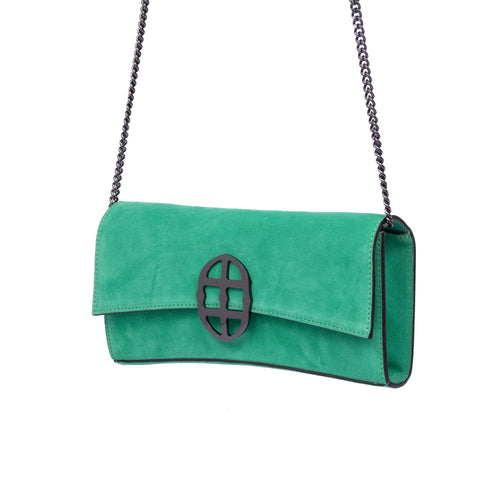 La Tremenda Amaltea Pochette|Colore:Smeraldo suede - Logo Brunito