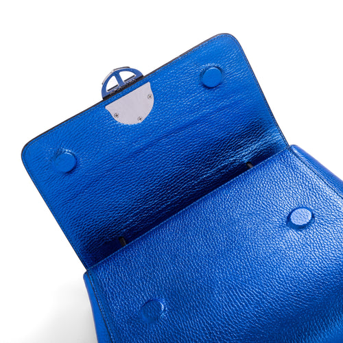 Santa Curvy Amaltea Borsa|Colore:Bluette metal - Logo Argento