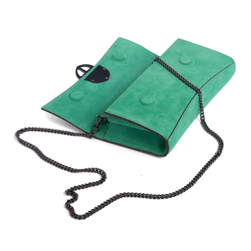 La Tremenda Amaltea Pochette|Colore:Smeraldo suede - Logo Brunito