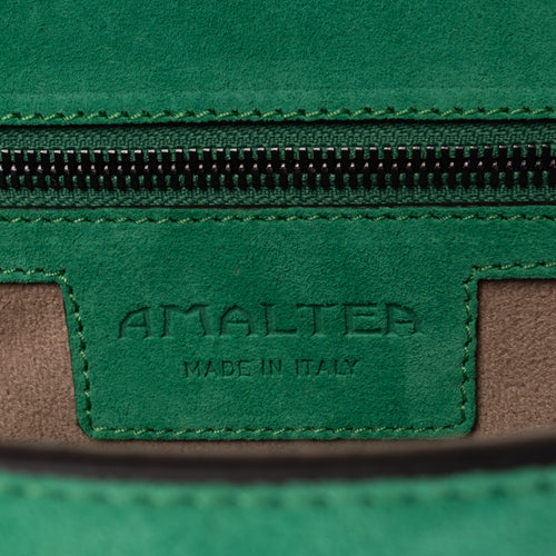 La Tremenda Amaltea Pochette|Colore:Smeraldo suede - Logo Brunito