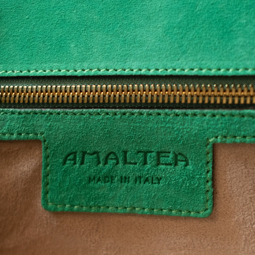 La Tremenda Amaltea Pochette|Colore:Smeraldo suede - Logo Oro