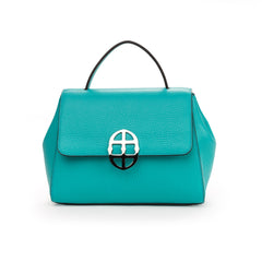 Santa Amaltea Borsa|Colore:Tiffany - Logo Argento