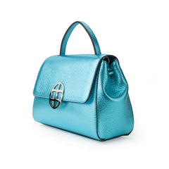 Santa Amaltea Borsa|Colore:Oceano - Logo Argento