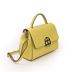 Santa Amaltea Borsa|Colore:Giallo limone - Logo Argento