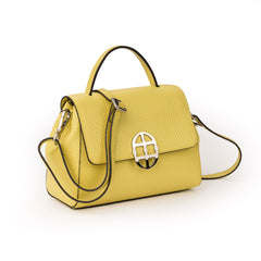 Santa Amaltea Borsa|Colore:Giallo limone - Logo Argento