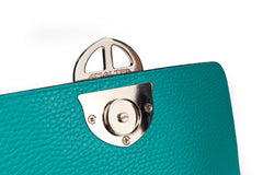 Santa Amaltea Borsa|Colore:Tiffany - Logo Argento