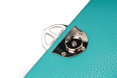 Santa Amaltea Borsa|Colore:Tiffany - Logo Argento