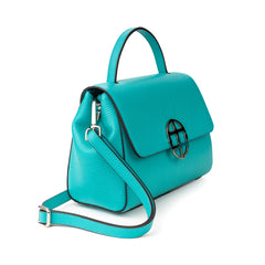 Santa Amaltea Borsa|Colore:Tiffany - Logo Argento