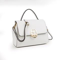 Santa Amaltea Borsa|Colore:Bianco - Logo Oro