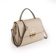 Santa Amaltea Borsa|Colore:Beige - Logo Oro