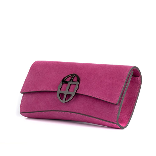 La Tremenda Amaltea Pochette|Colore:Ciclamino suede - Logo Brunito