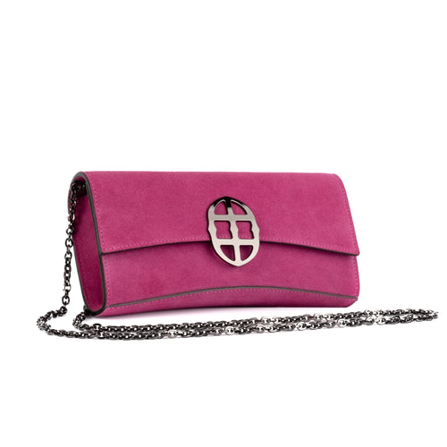La Tremenda Amaltea Pochette|Colore:Ciclamino suede - Logo Brunito