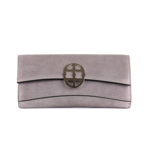 La Tremenda Amaltea Pochette|Colore:Grigio suede - Logo Argento
