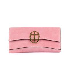 La Tremenda Amaltea Pochette|Colore:Rosa suede - Logo Oro