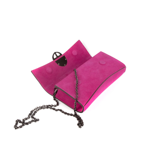 La Tremenda Amaltea Pochette|Colore:Ciclamino suede - Logo Brunito