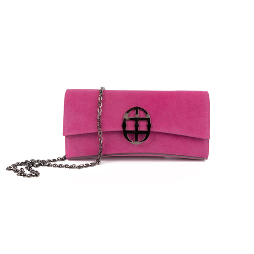 La Tremenda Amaltea Pochette|Colore:Ciclamino suede - Logo Brunito
