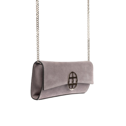 La Tremenda Amaltea Pochette|Colore:Grigio suede - Logo Argento