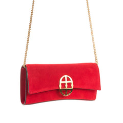  La Tremenda Amaltea Pochette|Colore:Rosso suede - Logo Oro