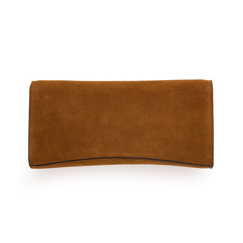 La Tremenda Amaltea Pochette|Colore:Castagna suede - Logo Oro