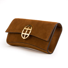  La Tremenda Amaltea Pochette|Colore:Castagna suede - Logo Oro