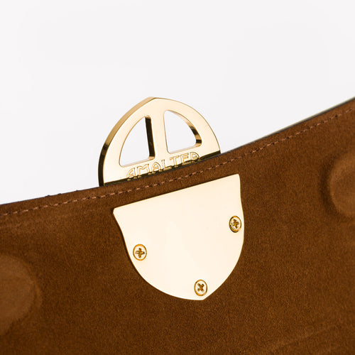 La Tremenda Amaltea Pochette|Colore:Castagna suede - Logo Oro