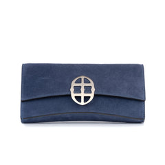  La Tremenda Amaltea Pochette|Colore:Blu suede - Logo Argento