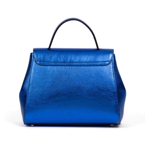 Santa Curvy Amaltea Borsa|Colore:Bluette metal - Logo Argento