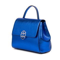 Santa Curvy Amaltea Borsa|Colore:Bluette metal - Logo Argento