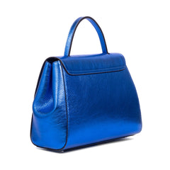 Santa Curvy Amaltea Borsa|Colore:Bluette metal - Logo Argento