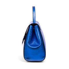 Santa Curvy Amaltea Borsa|Colore:Bluette metal - Logo Argento