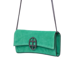  La Tremenda Amaltea Pochette|Colore:Smeraldo suede - Logo Brunito