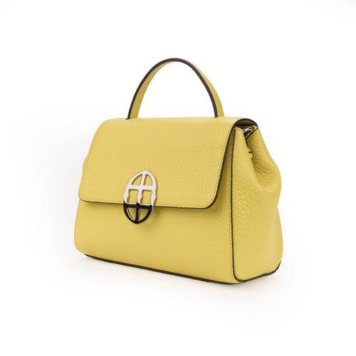 Santa Amaltea Borsa|Colore:Giallo limone - Logo Argento