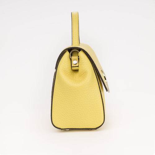 Santa Amaltea Borsa|Colore:Giallo limone - Logo Argento