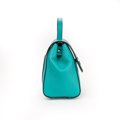 Santa Amaltea Borsa|Colore:Tiffany - Logo Argento