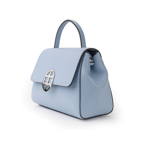 Santa Amaltea Borsa|Colore:Celeste Baby - Logo Argento