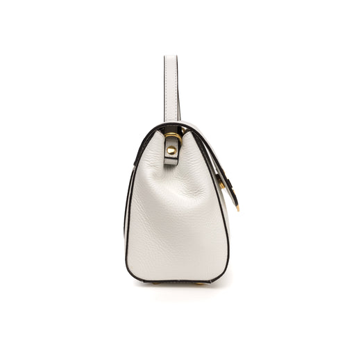 Santa Amaltea Borsa|Colore:Bianco - Logo Oro