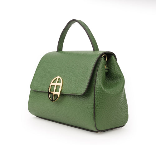 Santa Amaltea Borsa|Colore:Verde Oliva - Logo Oro