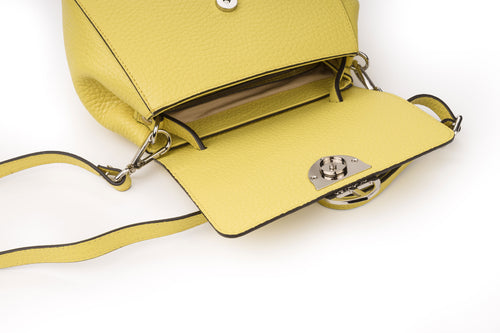 Santa Amaltea Borsa|Colore:Giallo limone - Logo Argento