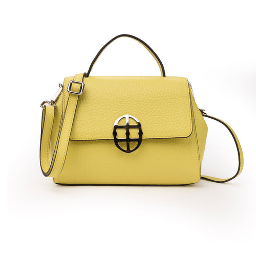 Santa Amaltea Borsa|Colore:Giallo limone - Logo Argento