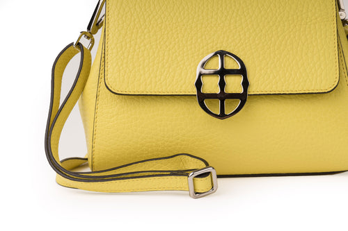 Santa Amaltea Borsa|Colore:Giallo limone - Logo Argento